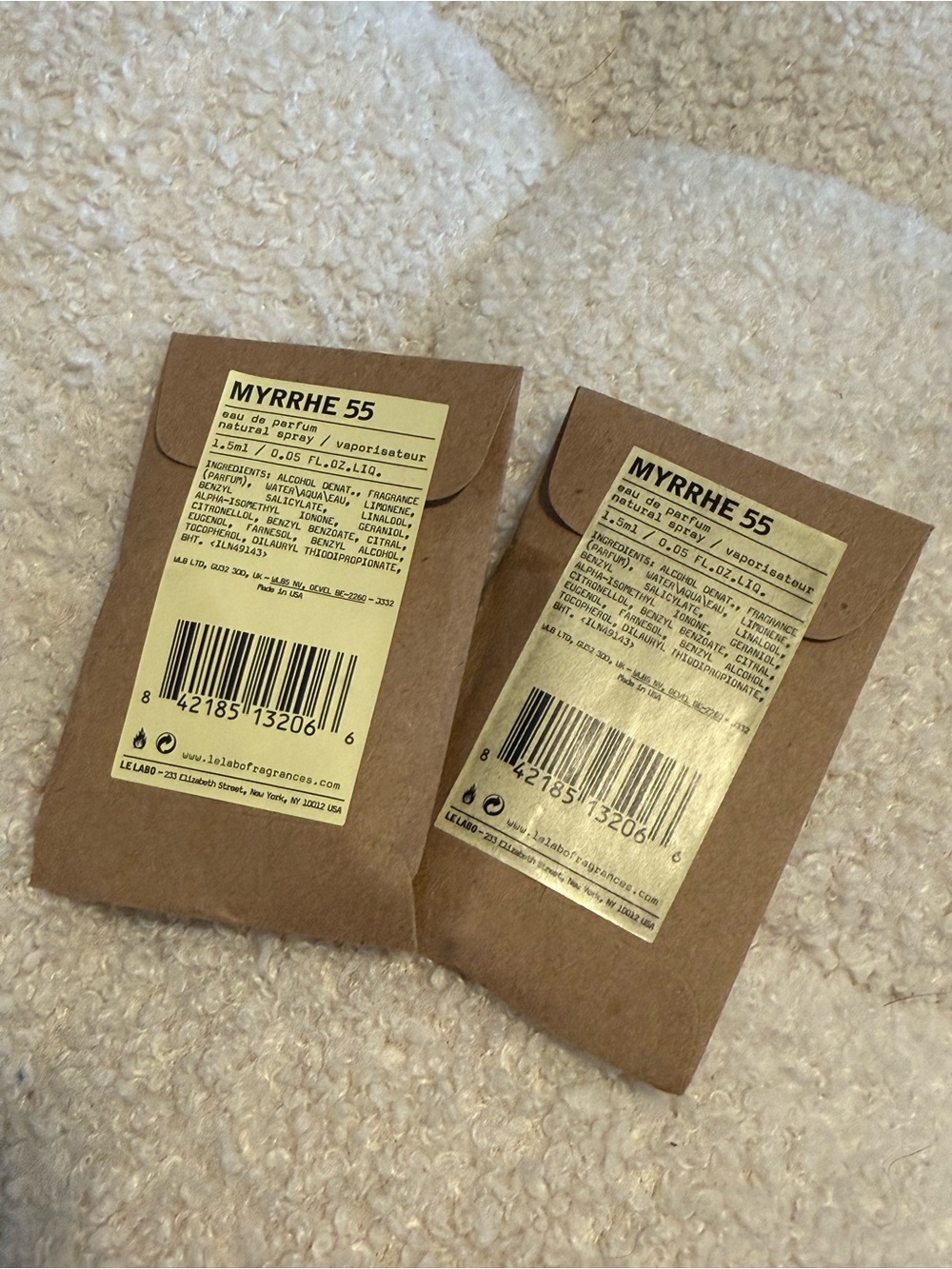 Le Labo Myrrhe 55 Sample Sachets — Shanghai City Exclusive